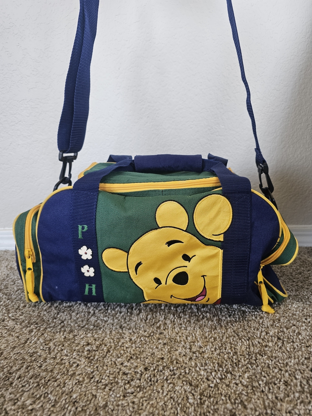 Disney Winnie the Pooh Navy & Green Duffel Bag